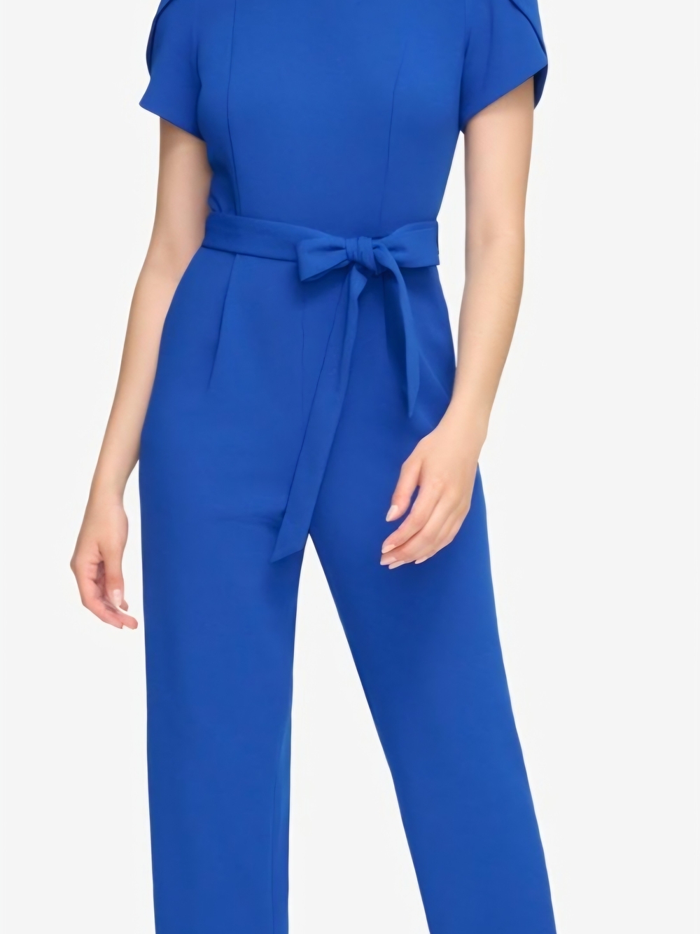 Calvin Klein Royal Blue Belted Wide-Leg Jumpsuit